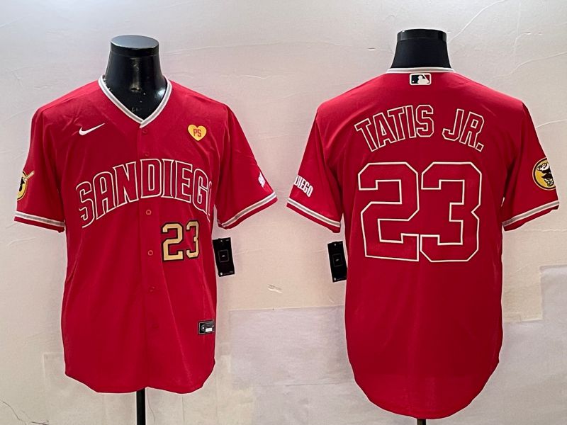Men San Diego Padres #23 Tatis jr Red Jointly Name Game Nike 2025 MLB Jersey style 5
